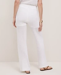 Ann Taylor Petite Weekend Collection Mesh Sweater Pant White Women's