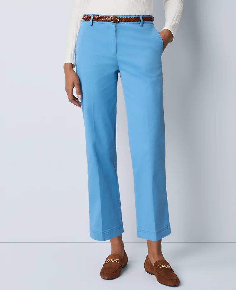 Ann Taylor Weekend Collection Belted Ankle Pant Songbird Blue Women's
