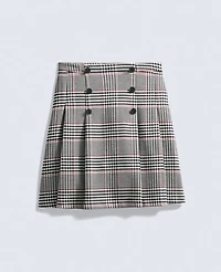 Ann Taylor Plaid Pleated Skirt Black Women's