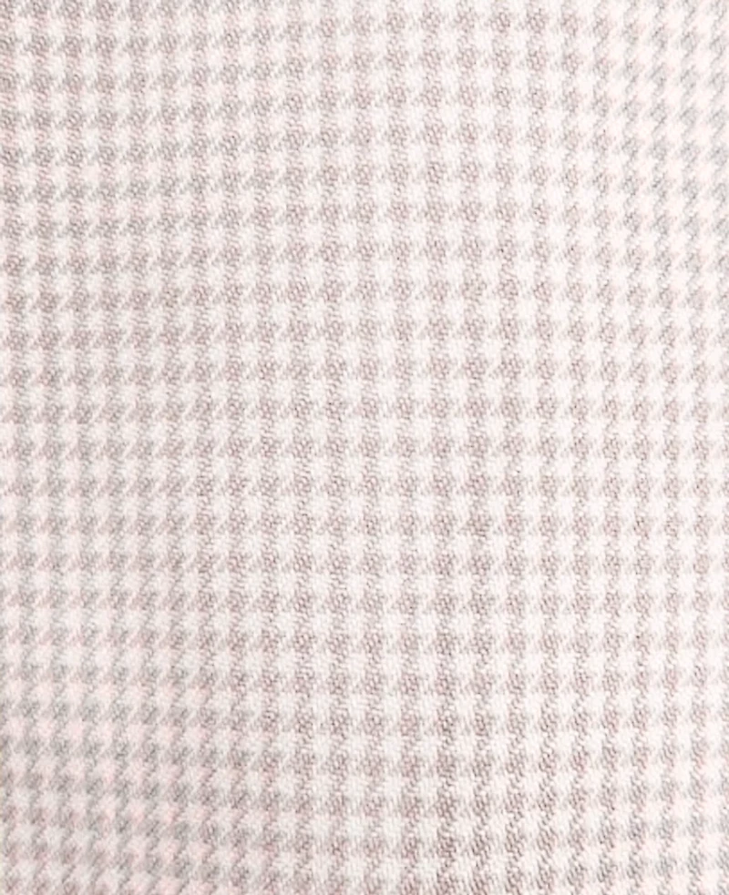 Ann Taylor The Petite Button Trim Sailor Wide-Leg Pant in Houndstooth Size 12 Pink/White Combo Women's