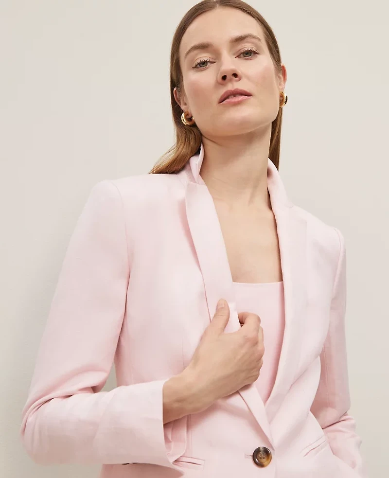 Ann Taylor The Petite Hutton Blazer Linen Blend Potpourri Women's