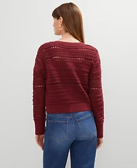 Ann Taylor Petite Pointelle Textured Cardigan Women's