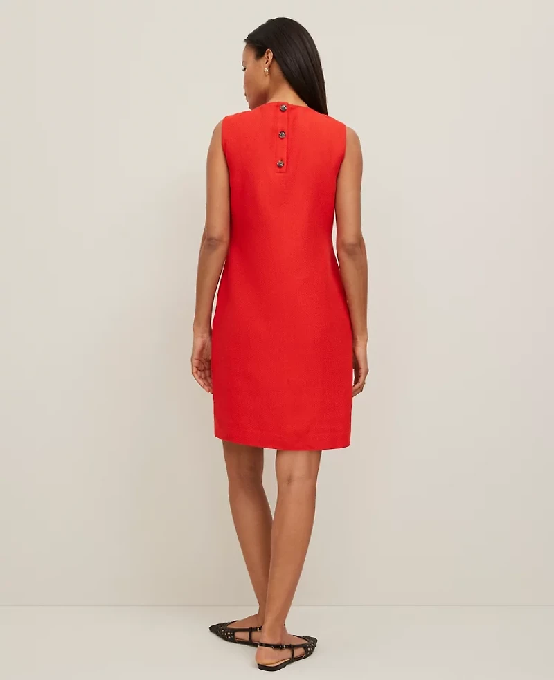 Ann Taylor Flap Pocket Shift Dress Size 12 Fiery Red Women's