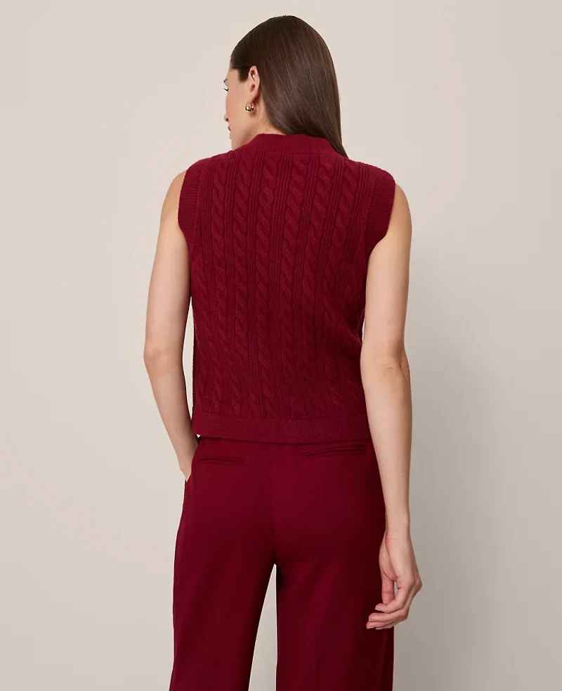 Ann Taylor Cable Sweater Vest Women's