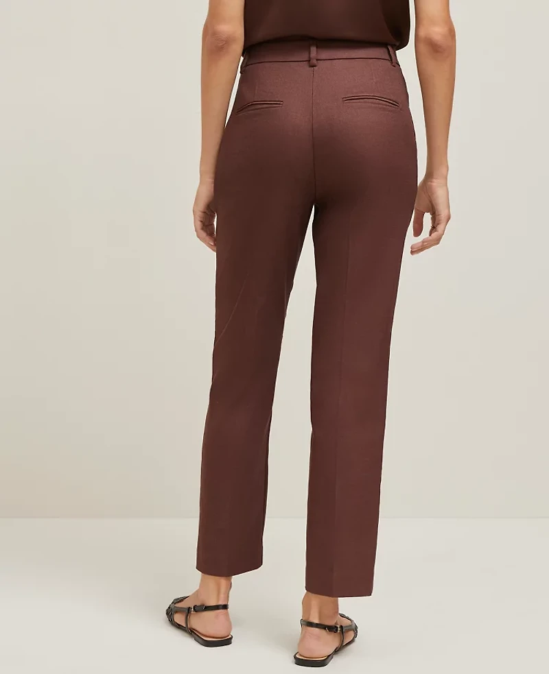 Ann Taylor The Ankle Pant in Linen Blend — Curvy Fit Size 0 Rich Walnut Women's