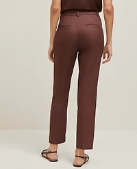 Ann Taylor The Ankle Pant in Linen Blend — Curvy Fit Size 0 Rich Walnut Women's