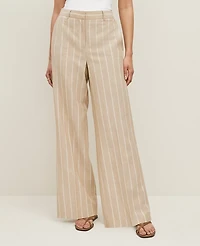 Ann Taylor The Striped Wide-Leg Pant — Curvy Fit Sandstorm Women's