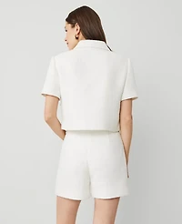 Ann Taylor Petite Tailored Tweed Jacket Size 16 White Women's