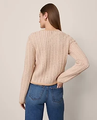 Ann Taylor Textured Stitch Cardigan Camel Multi Women's