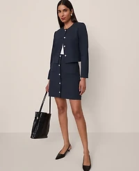 Ann Taylor Pocket Skirt in Ponte Size 18 Carbon Navy Women's