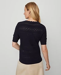 Ann Taylor Weekend Collection Scalloped Henley Sweater Women's