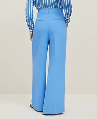 Ann Taylor The Tall Wide-Leg Pant Fluid Crepe Maritime Blue Women's