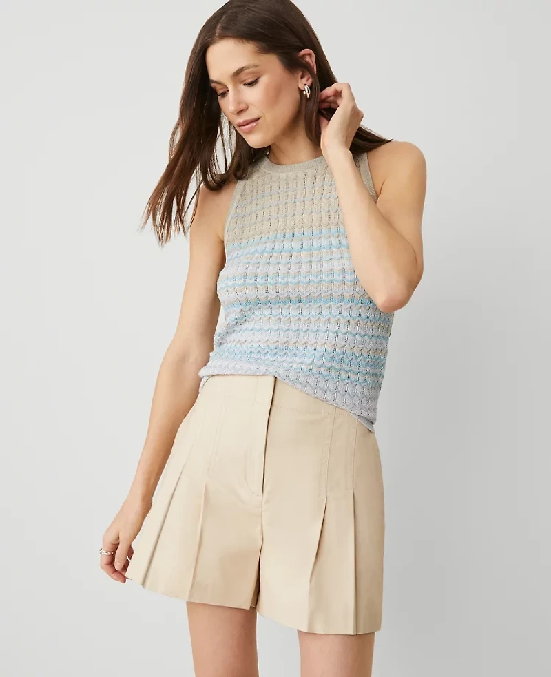 Ann Taylor The Petite Pleated Short Sateen Women's