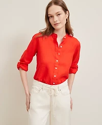 Ann Taylor Relaxed Linen Perfect Shirt Women's