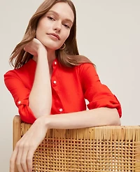 Ann Taylor Relaxed Linen Perfect Shirt Women's