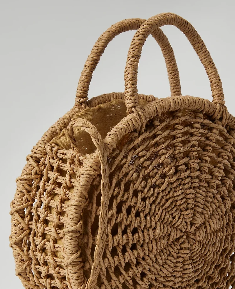 Ann Taylor Weekend Collection Raffia Crossbody Bag Natural Women's