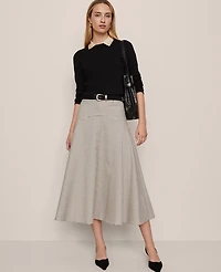 Ann Taylor Houndstooth Full Skirt Cafe Au Lait Women's
