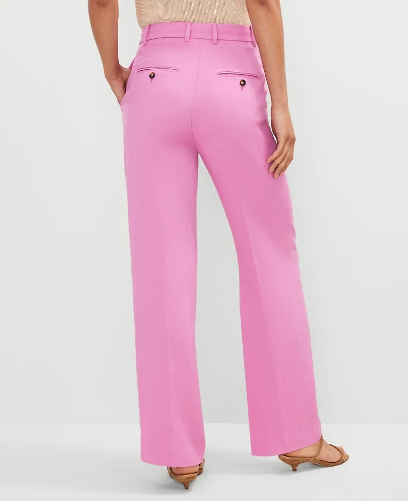 Ann Taylor The Petite Straight Trouser Pant Twill Pink Orchid Women's