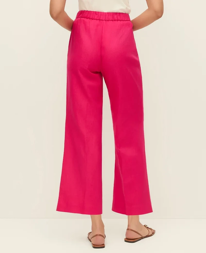 Ann Taylor The Petite Flare Ankle Pant Linen Blend Bougainvillea Women's