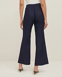 Ann Taylor The Petite Flare Ankle Pant Linen Blend Night Sky Women's
