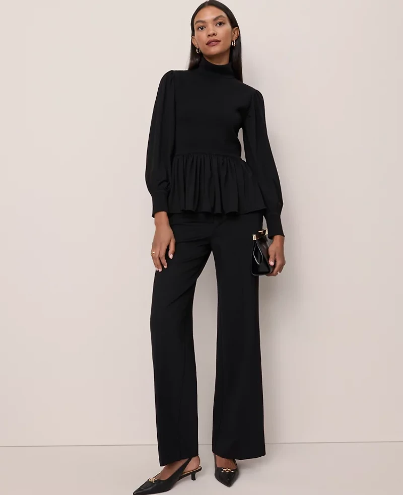 Ann Taylor Mixed Media Turtleneck Sweater Women's