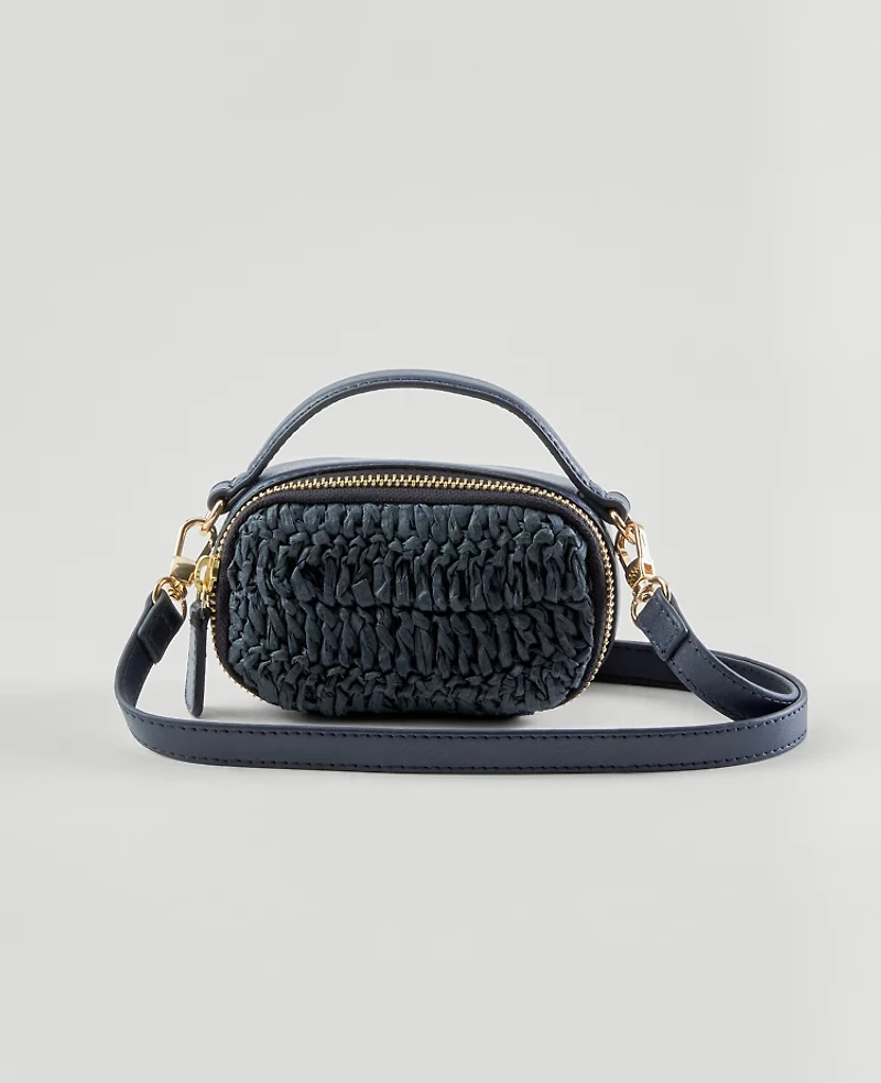 Ann Taylor Weekend Collection Raffia Mini Crossbody Bag Women's