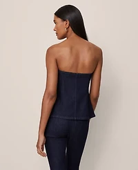 Ann Taylor Strapless Denim Vest Classic Rinse Wash Women's