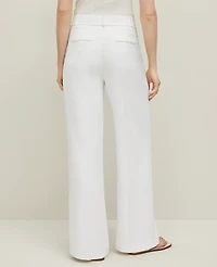 Ann Taylor The Tall Wide-Leg Pant in Textured Crepe Size 4 White Women's