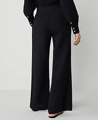 Ann Taylor The Petite Pull-On Wide-Leg Pant Triple Cloth Women's