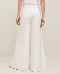 Ann Taylor The Petite Statement Palazzo Pant in Melange Size 16 Winter White Women's