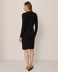 Ann Taylor Belted Cable Sweater Dress Women's