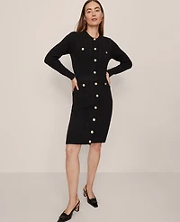 Ann Taylor Belted Cable Sweater Dress Women's