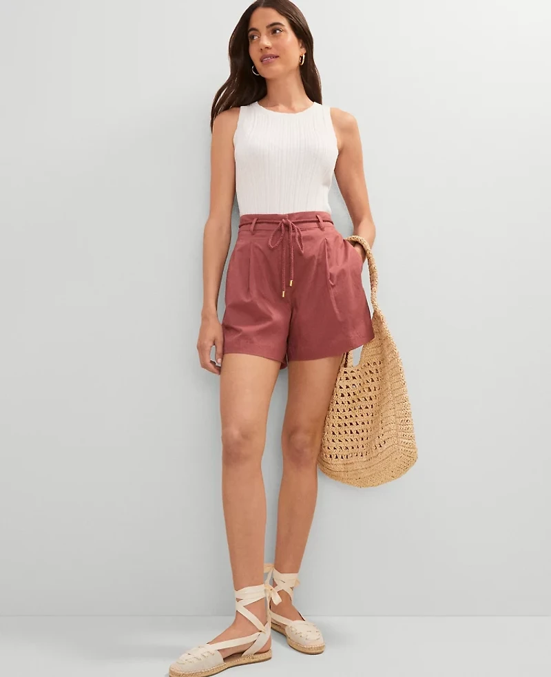 Ann Taylor Petite Weekend Collection Belted Short Women's