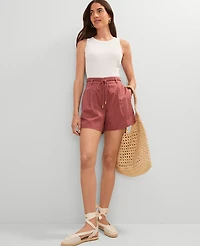 Ann Taylor Petite Weekend Collection Belted Short Women's