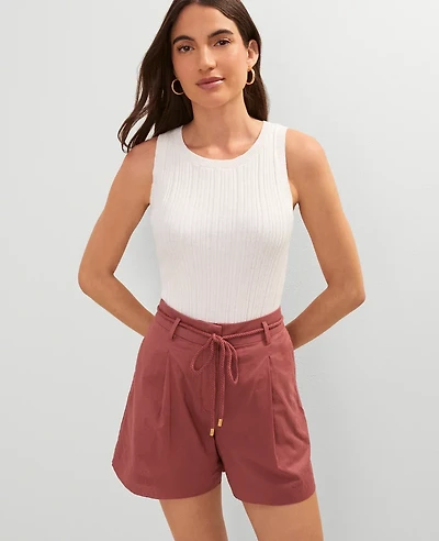 Ann Taylor Petite Weekend Collection Belted Short Women's