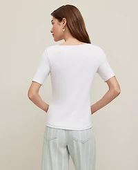 Ann Taylor Square Neck Top Size 2XL White Women's