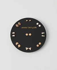 Ann Taylor Pearlized Shell Stud Earring Set Goldtone Women's