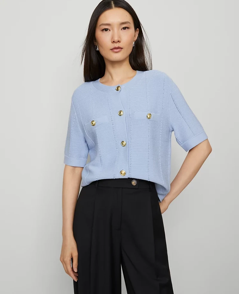 Ann Taylor Textured Stitch Cardigan Women's