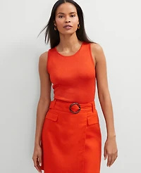 Ann Taylor Crew Neck Shell Top Red Pepper Women's