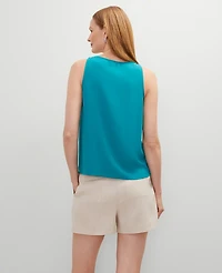 Ann Taylor V-Neck Shell Top Aegean Teal Women's