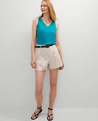 Ann Taylor V-Neck Shell Top Aegean Teal Women's