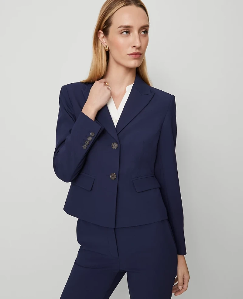 Ann Taylor The Shorter Two Button Blazer Bi-Stretch Women's