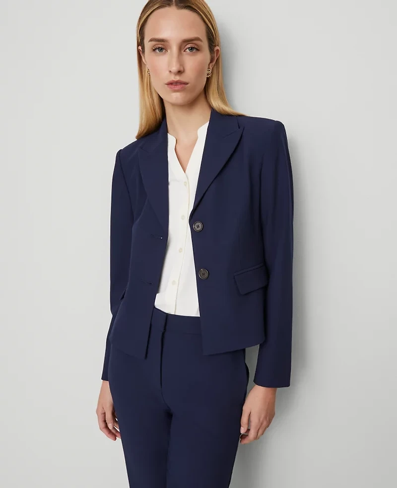 Ann Taylor The Shorter Two Button Blazer Bi-Stretch Women's
