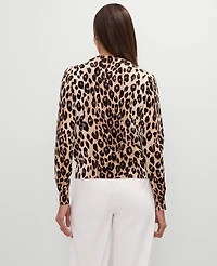Ann Taylor Petite Animal Print Cardigan _Black Women's