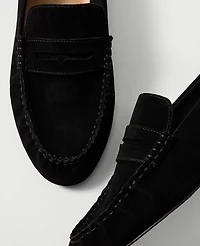 Ann Taylor Gathered Suede Loafer Women's