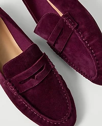 Ann Taylor Gathered Suede Loafer Women's
