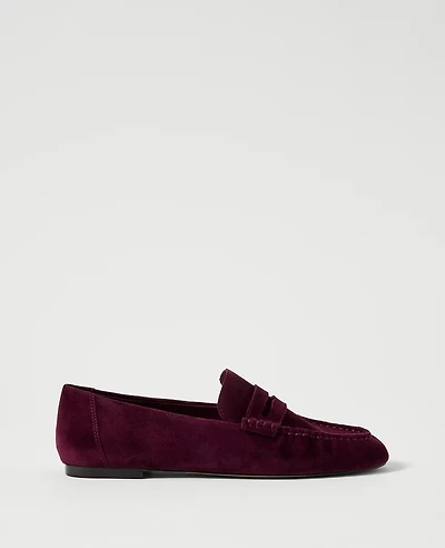 Ann Taylor Gathered Suede Loafer Women's