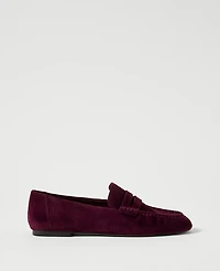Ann Taylor Gathered Suede Loafer Women's