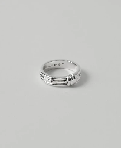 Ann Taylor Metal Textured Knot Ring Silvertone Women's