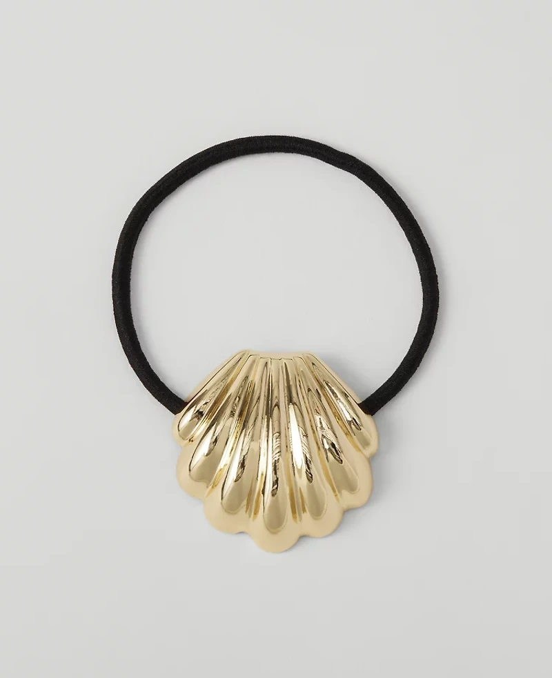 Ann Taylor Seashell Hair Tie Goldtone Women's